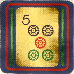 Mah Jongg Coaster 5 Dot Judaica by Rishfeld-RISHP129