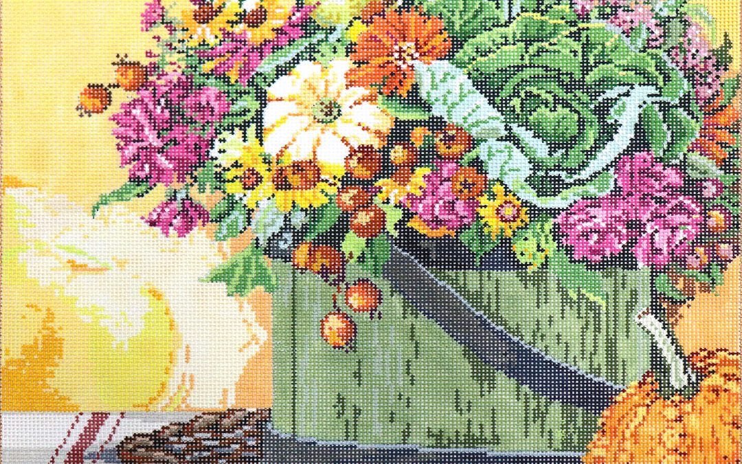 SG141080 FLORAL WITH GOURD by Sandra Gilmore