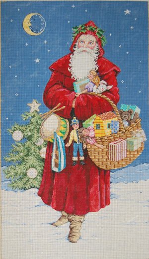 SG14226-BASKET OF JOY SANTA by Sandra Gilmore