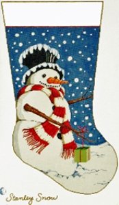 SG14255-STANLEY SNOW STOCKING by Sandra Gilmore