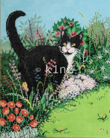 SG18103-BEAR'S GARDEN CAT by Sandra Gilmore