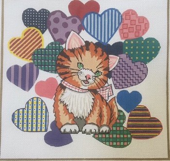 SH1732-KITTEN WITH HEARTS BY SHELBI