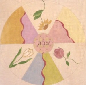 SMFRFLCC-Round Floral Challah Cover by Sew Much Fun