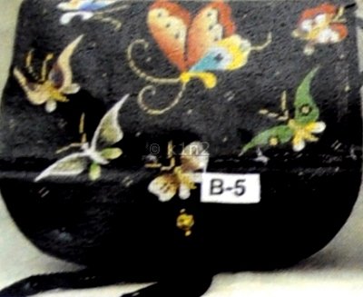 SOPB005-BUTTERFLIES BLACK PURSE FLAP by Sophia Designs