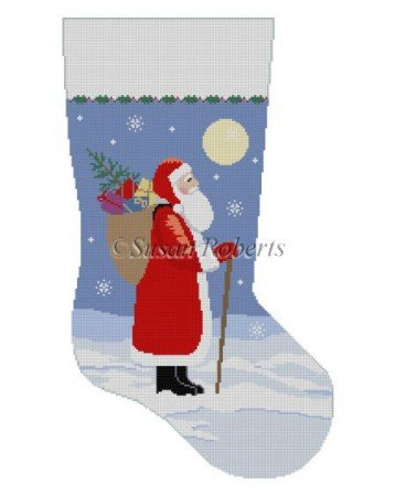 SR3203 MOONLIT SANTA STOCKING by Susan Roberts