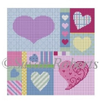 SR0779 PATCHWORK HEARTS by Susan Robert