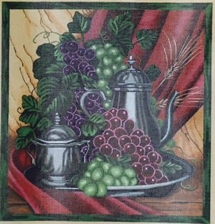SRTTAP356 GRAPES ON PEWTER by Susan Roberts