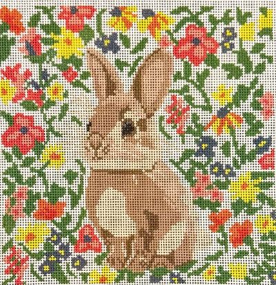 SWS BFB Brown Floral Bunny by Stitching with Stacey