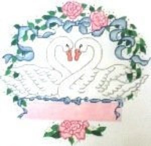 WN69A-Wedding Swans by Wee Needle