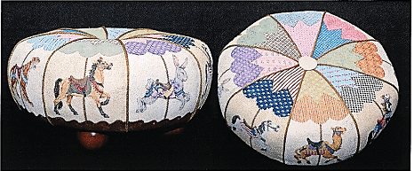 SG18331 CAROUSEL II ANIMALS TUFFET  SET 4 CANVASES by Sandra Gilmore