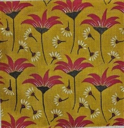 ACOD LC103C GOLD with FUCHSIA FLOWERS by Lizzie Clark for the Collection