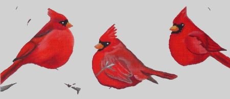 AL26047 THREE CARDINALS by Amanda Lawford