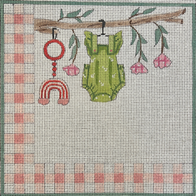 AP3829 BABY BIRTH ANNOUNCEMENT GIRL GREEN ROMPER BY ALICE PETERSON