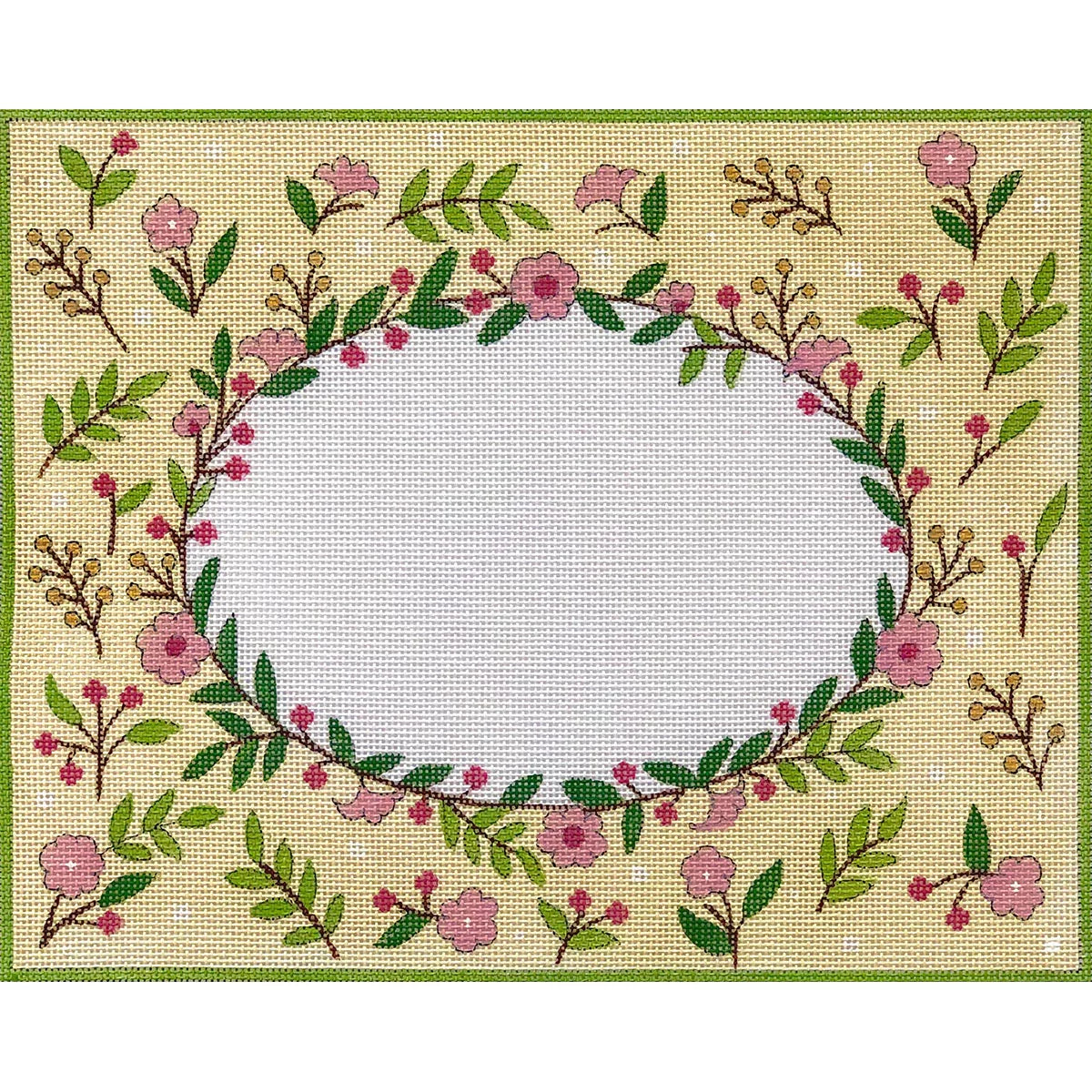 AP3785 PINK FLORAL OVAL BIRTH ANNOUNCEMENT by Alice Peterson