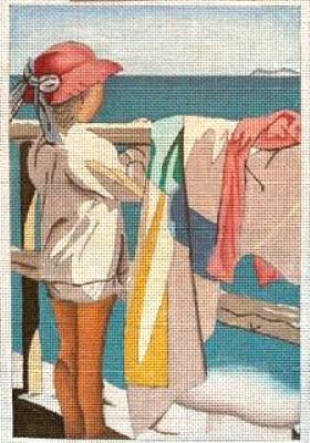 AP4111 CHILD AT THE BEACH by Alice Peterson