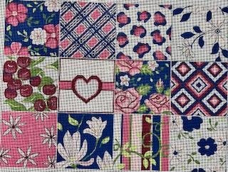 AP4195 Navy & Pink 12 Square Collage by Alice Peterson