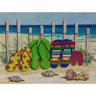 AP4224 FLIP FLOPS ON BEACH by Alice Peterson