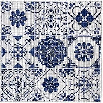 AP4275 BLUE TILES COLLAGE by ALICE PETERSON