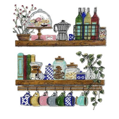 AP4519 COFFEE SHELF by Alice Peterson