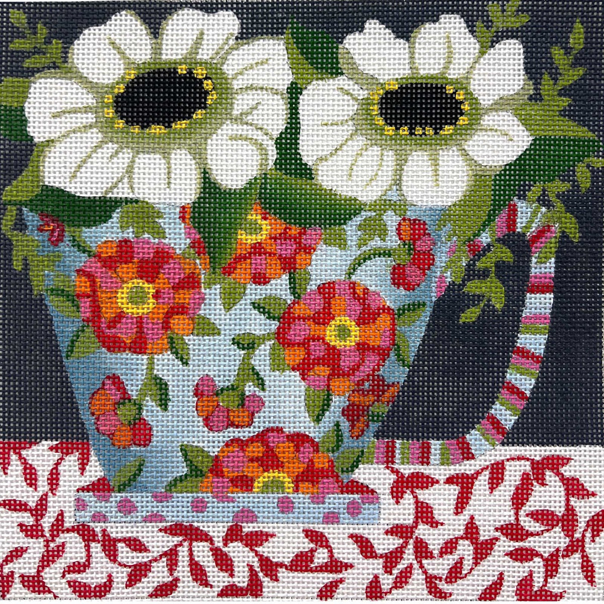 AP4562 FLORAL MUG WHITE FLOWERS by Alice Peterson