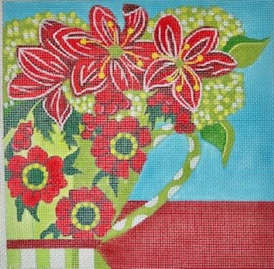AP4766 WINTER FLORAL TEACUP by Alice Peterson