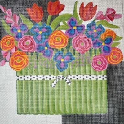 AP4823 VIOLETS AND ASPARAGUS by Alice Peterson