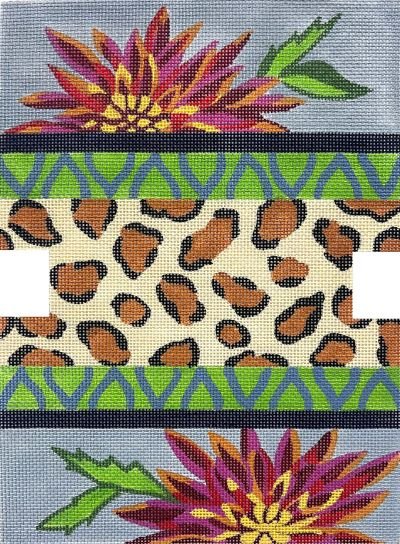 APCL110 DAHLIA & CHEETAH LARGE DESIGNER CLUTCH by Alice Peterson