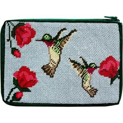 APSZ642 HUMMINGBIRD COSMETIC PURSE STITCH 'N ZIP KIT by Alice Peterson