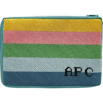 APSZ644 STRIPED MONOGRAM COSMETIC PURSE STITCH 'N ZIP KIT by Alice Peterson