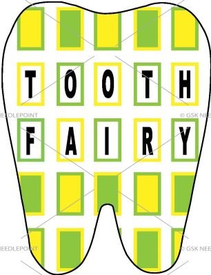 CLEARANCE-C-AV154v-TOOTH FAIRY PILLOW YELLOW GREEN BOXES by Aviva