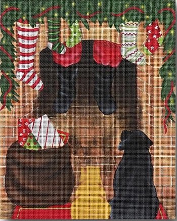CBK GD PL10 SANTA COMING DOWN THE CHIMNEY by Ginny Diezel for CBK