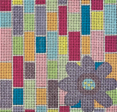 CL CAB3335-18 AMETHYST AND PLUM FLOWER SQUARE by Chris Lewis