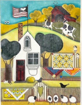 EWE471-18 QUILT ON FENCE by Ewe and Eye