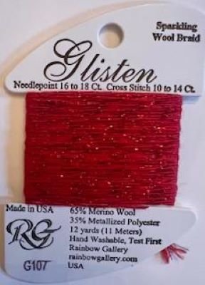 GL107 RED GLISTEN THREAD by Rainbow Gallery-GL107