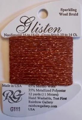 GL111- DARK PUMPKIN GLISTEN THREAD by Rainbow Gallery-GL111