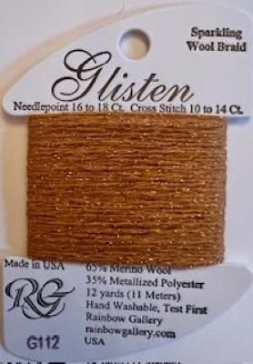 GL112- OLD GOLD GLISTEN THREAD by Rainbow Gallery-GL112