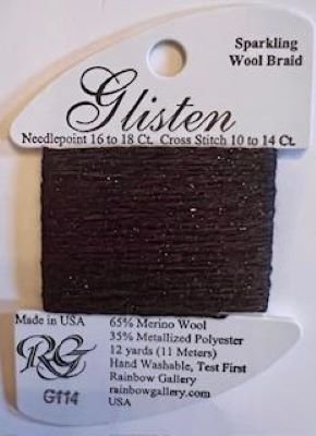 GL114- DARK CHOCOLATE GLISTEN THREAD by Rainbow Gallery-GL114