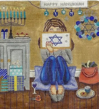 GEP347 Stitching Girl Hanukkah by Gayla Elliott