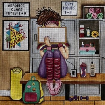 GEP369 LET'S GET PHYSICAL STITCHING GIRL by Gayla Elliott