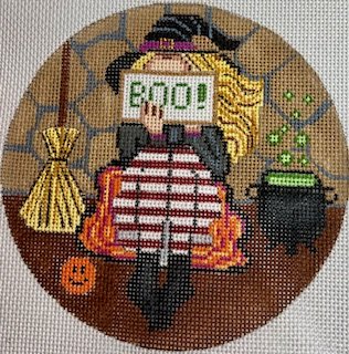 HALLOWEEN ROUND STITCHING GIRL by Gayla Eliot STITCH GUIDE ONLY GEP199sg