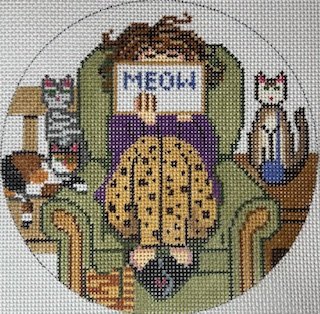GEPGS201 STITCHING GIRL CATS ROUND by Gayla Elliott