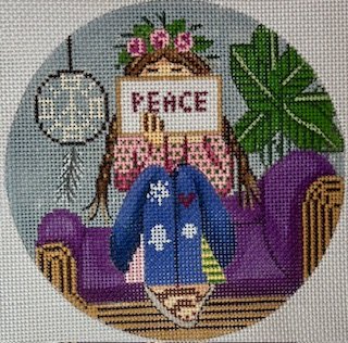 GEPGS204 STITCHING GIRL HIPPIE ROUND by Gayla Elliot
