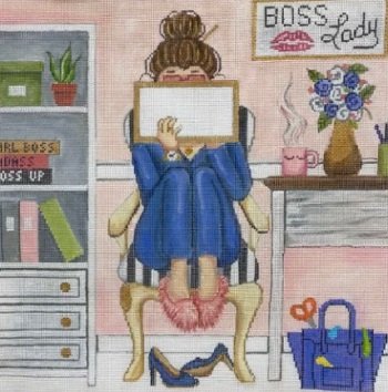 GEP346 Boss Lady Stitching Girl by Gayla Elliott
