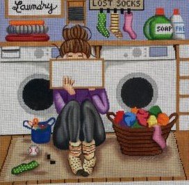 GEP307 Stitching Girl Laundry by Gayla Elliott