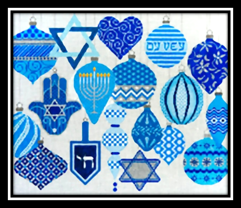 HANUKKAH ORNAMENTS by JP Needlepoint STITCH GUIDE ONLY JPIPX304sg