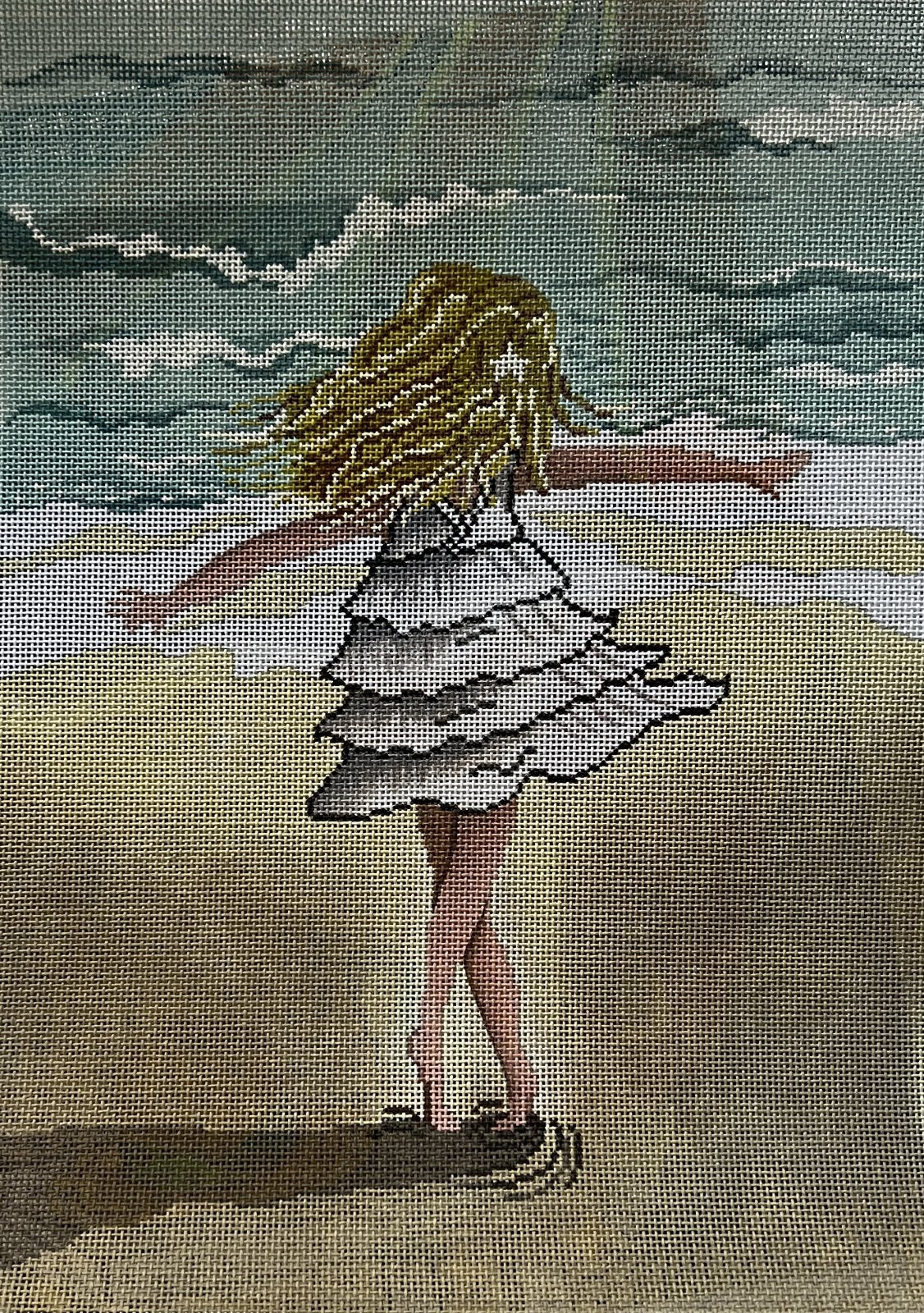 LITTLE GIRL SPINS ON THE BEACH by Patti Mann Stitch Guide PM20019sg