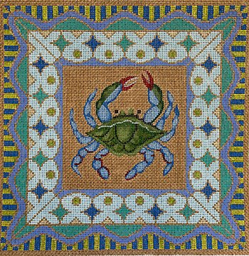 VNG 1-16 BLUE CRAB Vallerie Needlepoint Gallery