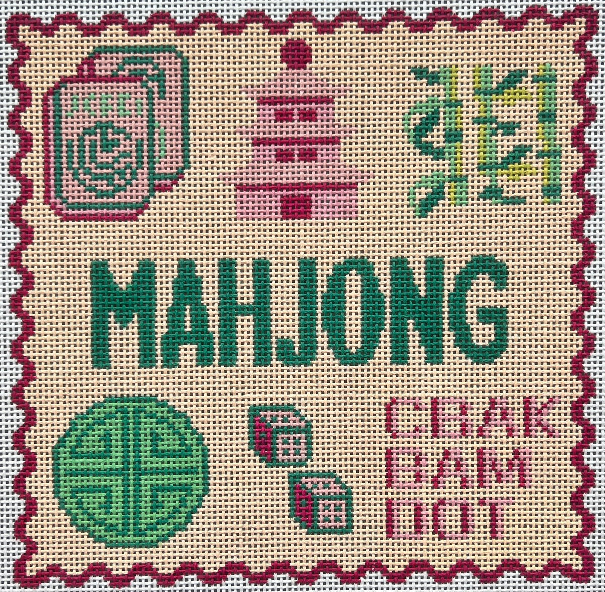 Mah Jongg Tray Insert by The Painted Stitch PS 516