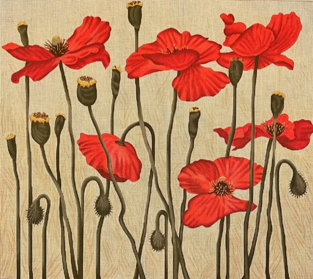 SRTTAP435 RED POPPIES by Tapestry Tent for Susan Roberts