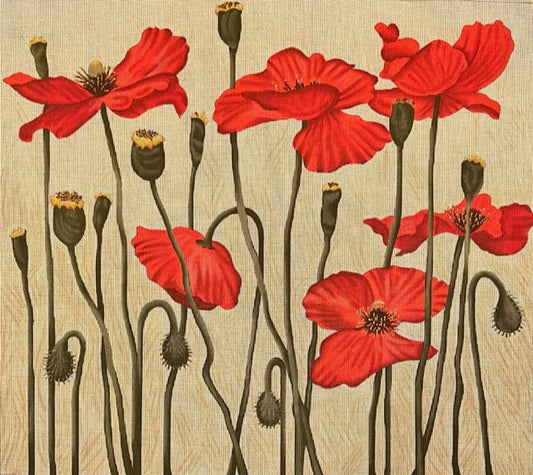 SRTTAP435 RED POPPIES by Tapestry Tent for Susan Roberts